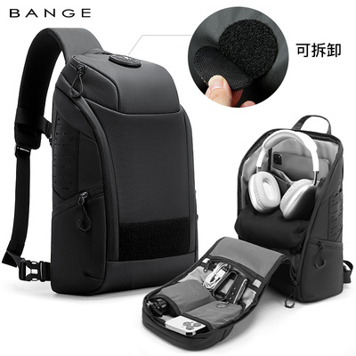 bange新款感男士单肩包斜挎包胸包男休闲斜挎包男士sling bag