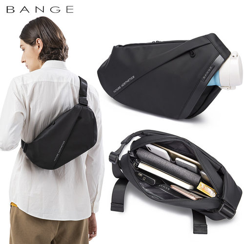 BANGE新款单肩胸包男士韩版胸包防水斜挎包休闲男包bag men