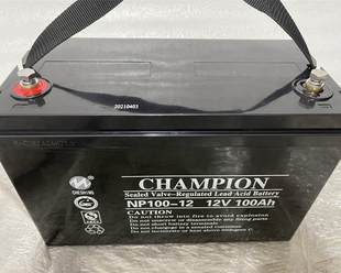 冠军铅酸蓄电池12V100AH 水厂机房备用电源 型号NP100 12发电厂