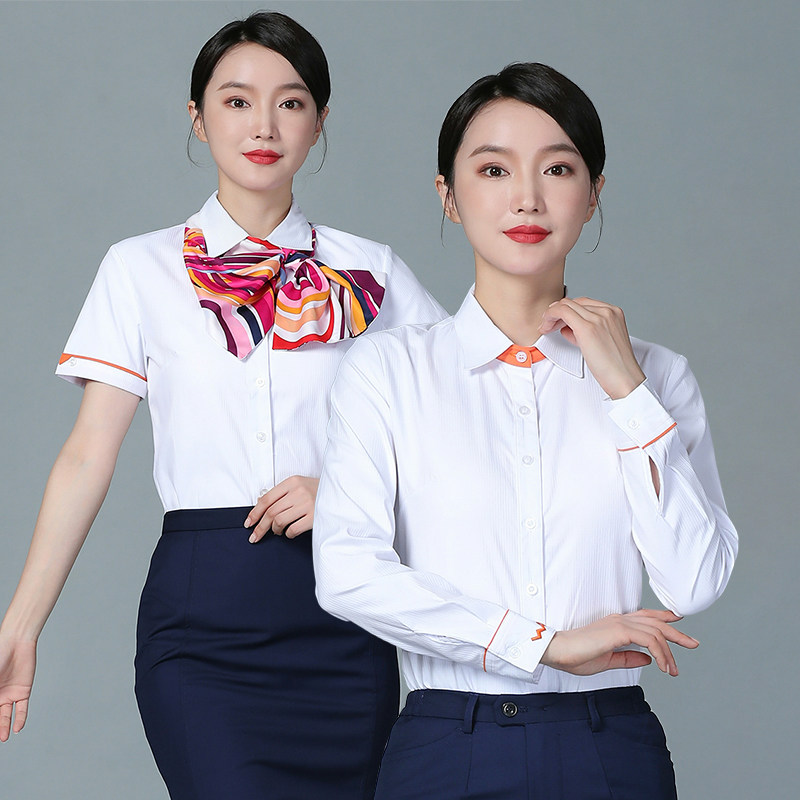 中国联通工作服女夏季短袖衬衫联通公司营业厅员工装制服长袖衬衣
