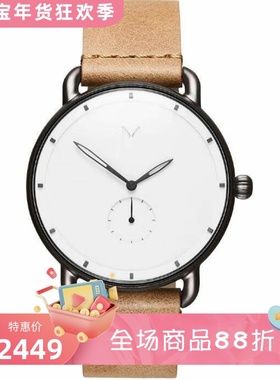 MVMT 男士腕表 石英机芯手表 皮表带 简约时尚 带秒表盘41mm 新款