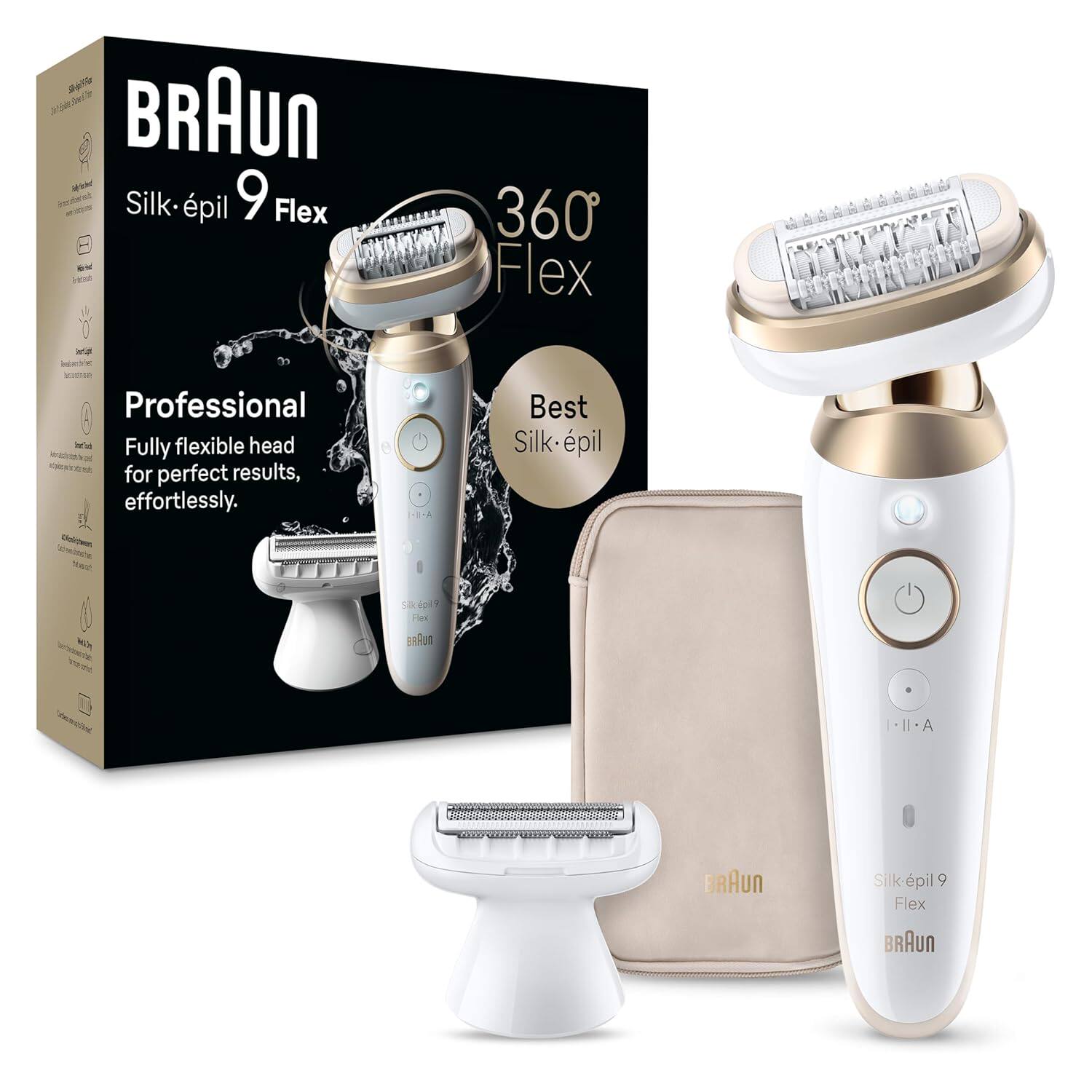 Braun/博朗Silk-épil 9 SES9-041女士脱毛器 干湿两用 360度弯曲