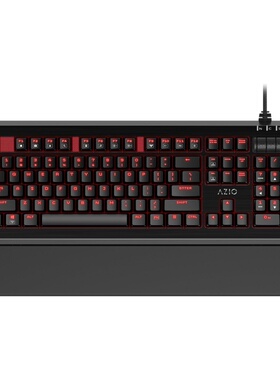 Azio MGK-ARMATO-01 有线机械键盘 游戏 红色背光 樱桃茶轴 黑色