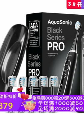 Aquasonic Black Series PRO 电动牙刷 5种模式 智能计时器 黑色