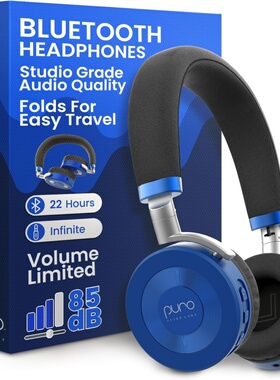 Puro Sound Labs JuniorJam Plus儿童无线蓝牙耳机 可调节耳罩 蓝