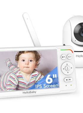 HelloBaby HB6560 婴儿看护器 摄像头 6英寸IPS屏幕 可通话 新款