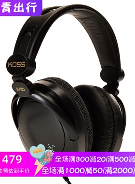 KOSS/高斯 R-80 有线耳机 隔音 封闭式 立体声 录音室 黑色 新款