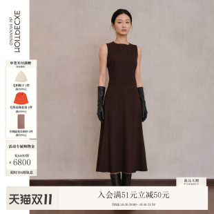 柔软之琢丨EXCEPTION例外绵羊毛无袖连衣裙直筒鱼尾大摆长女裙冬