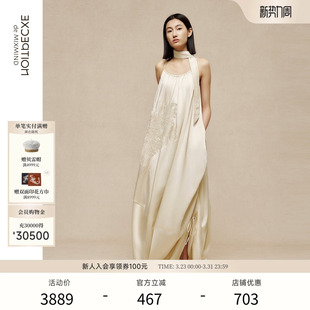 吊带裙 连衣裙绣花抽绳设计O型无袖 EXCEPTION例外女装 春季