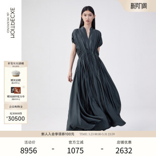 设计优雅女长裙 连衣裙V领连袖 EXCEPTION例外女装 冬季