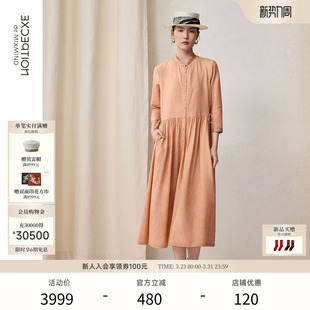 EXCEPTION例外女装 长裙宽松风衣外套高级感连衣裙子女 气质七分袖