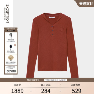 薄款 EXCEPTION例外女装 显瘦简约宽松翻领针织衫 修身 外穿 春秋款