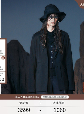 【zt zhuangtai狀態】EXCEPTION例外西装外套黑色戗驳领羊毛西服