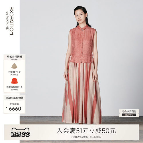 例外春夏桑蚕丝新中式女连衣裙