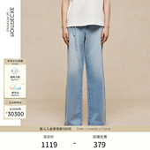 春季 牛仔裤 裤 型阔腿裤 女 子纯棉宽松版 EXCEPTION例外女装