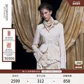 TAK.L联名 EXCEPTION例外女装 春秋款 衬衫 立体褶工艺翻领衬衣女