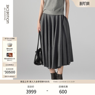 新品 2025冬季 EXCEPTION例外女装 绵羊毛混纺A型半身裙 明星同款