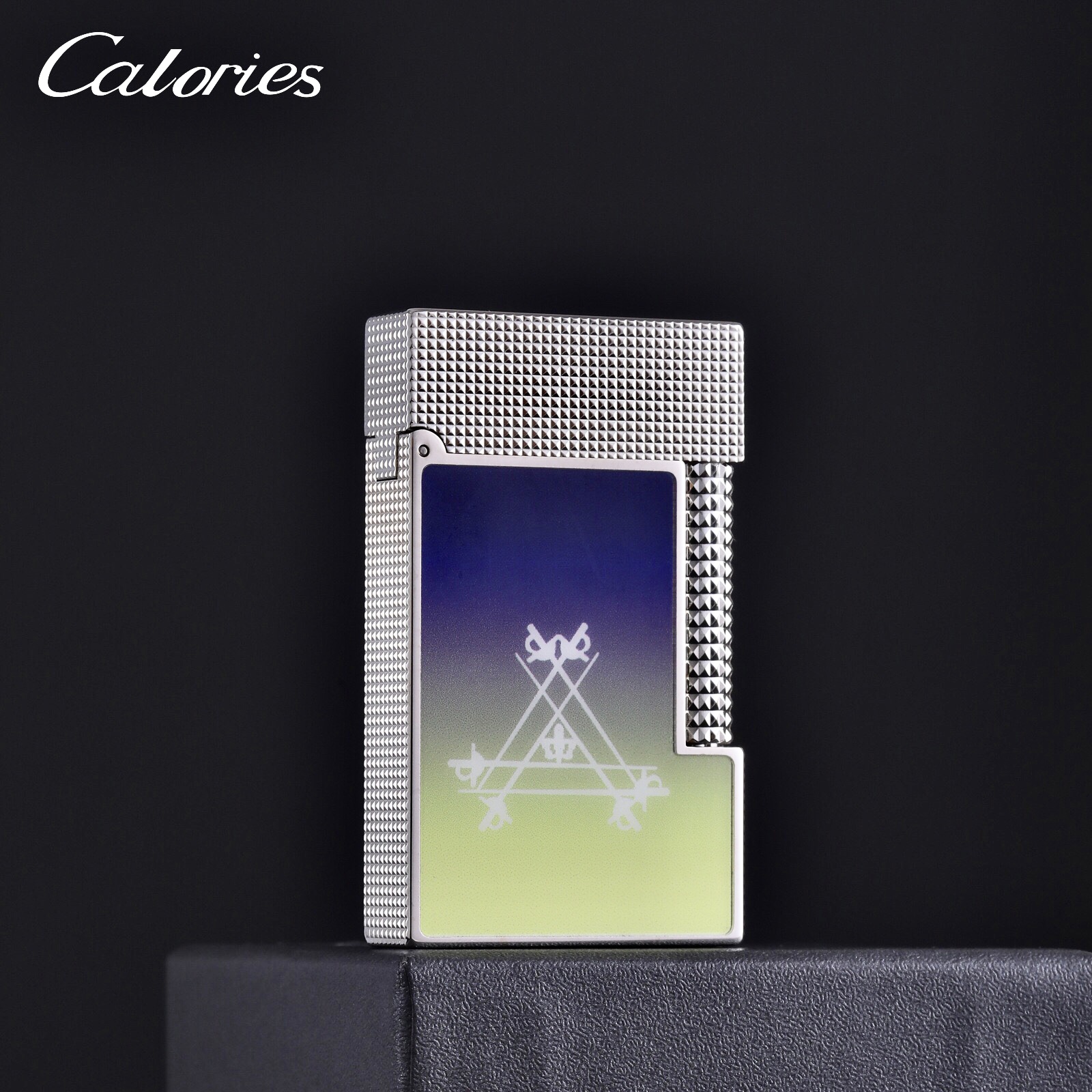 calories卡路朗声充气式打火机纯铜精品蒙特侧滑砂轮高端个性礼品