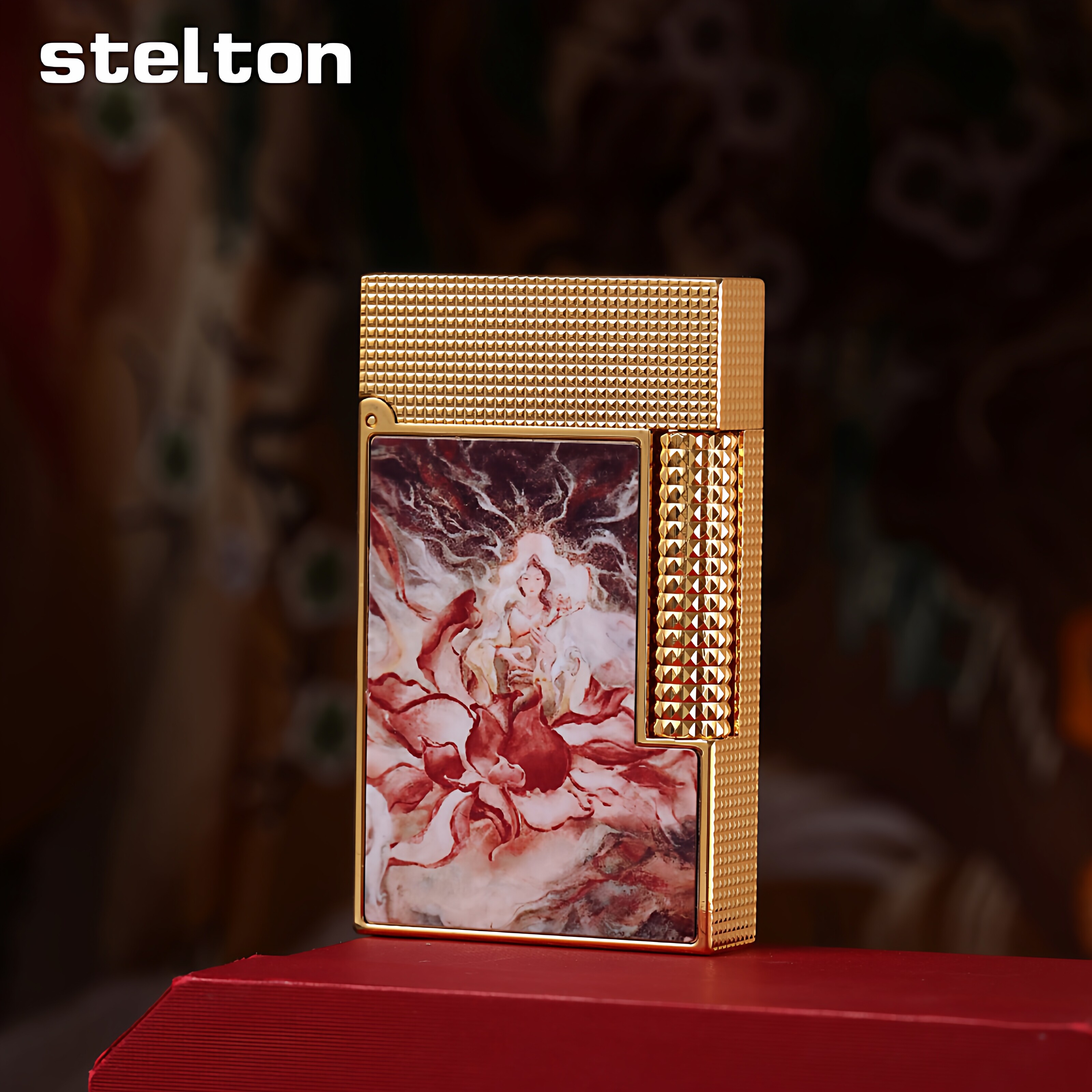 stelton斯特腾朗声充气打火机侧滑砂轮彩绘普贤创意个性高端礼物