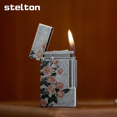 stelton斯特腾朗声打火机充气侧滑砂轮古银热恋玫瑰高端个性礼物