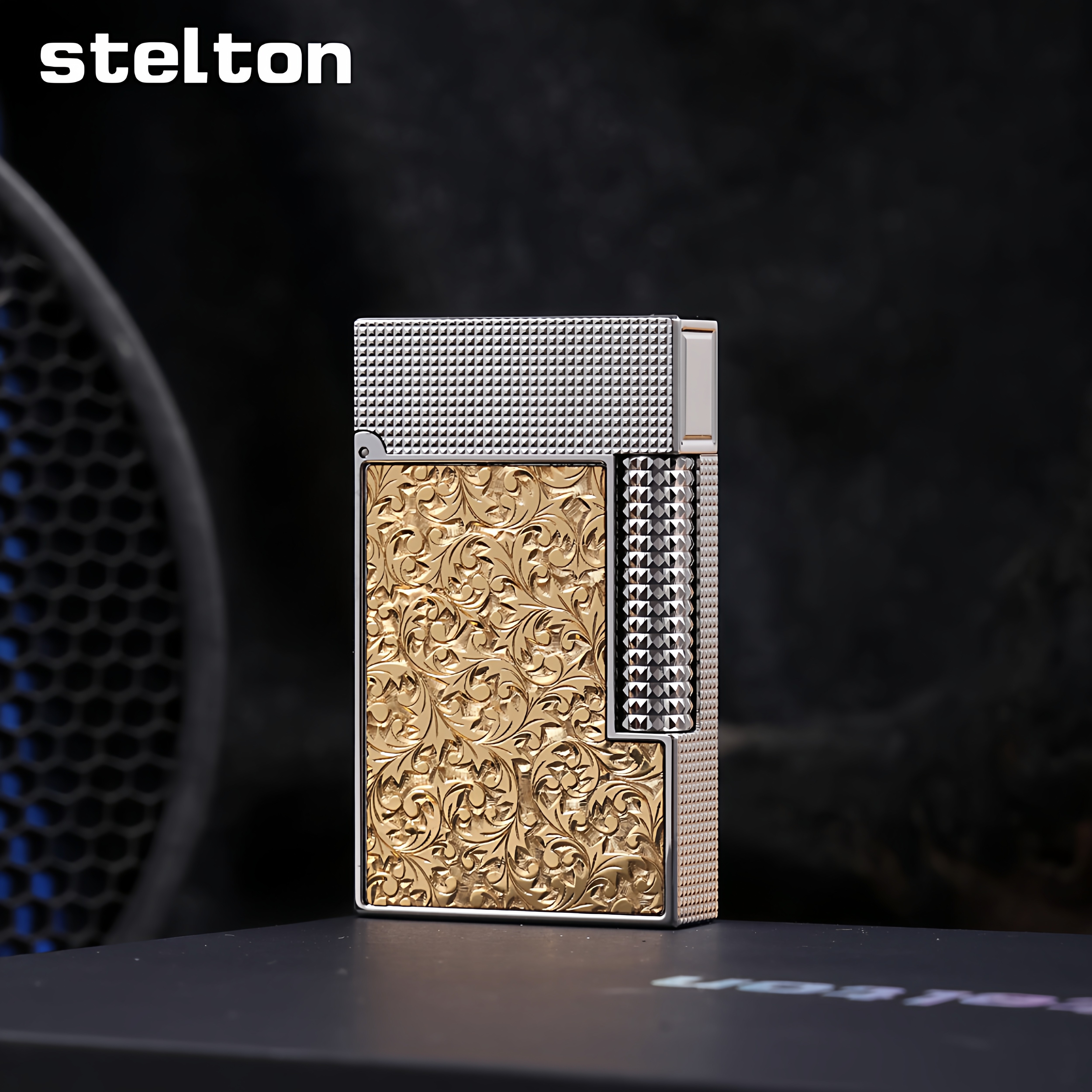 stelton斯特腾朗声充气打火机侧滑砂轮黄铜唐草焰心高端个性礼物