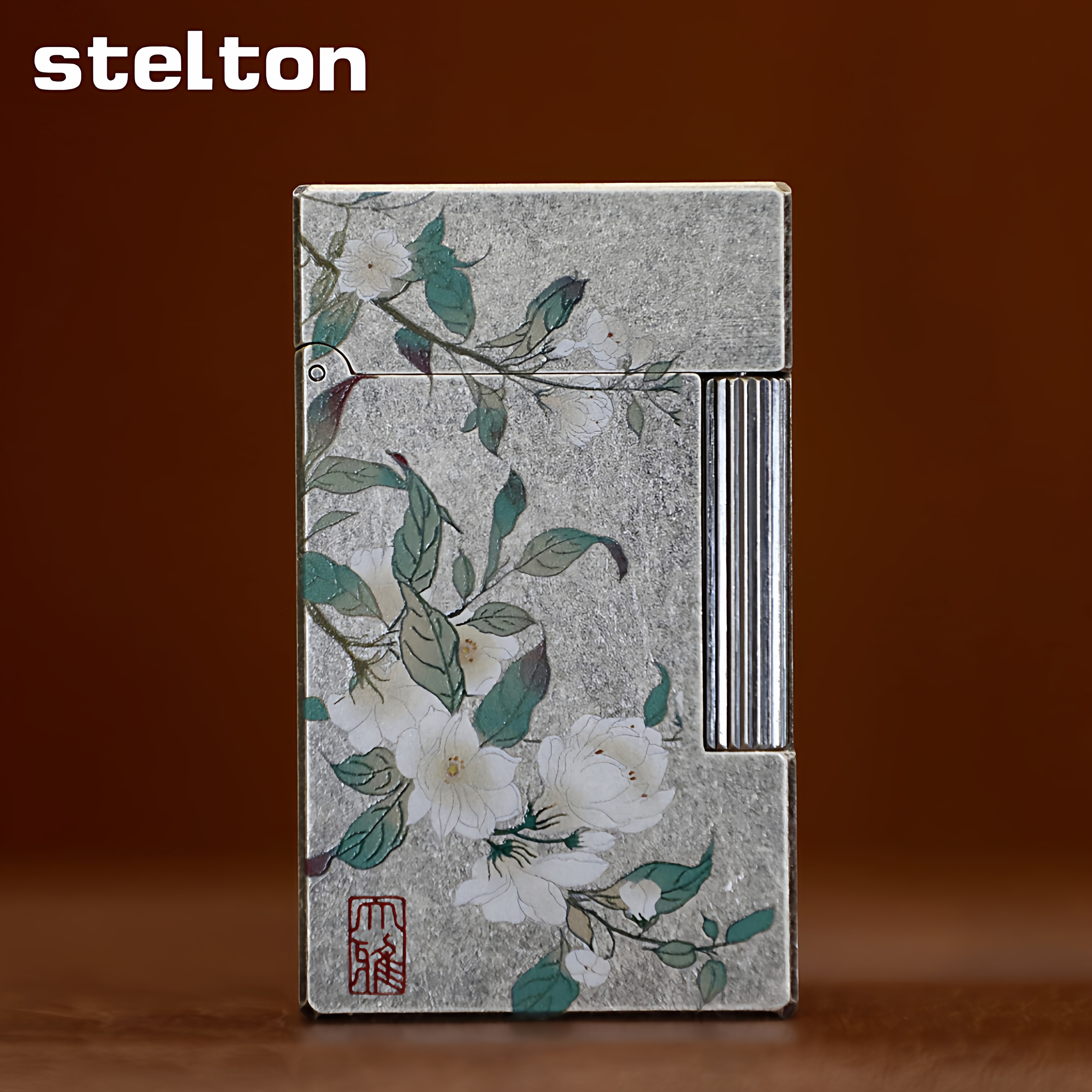 Stelton斯特腾朗声充气打火机全铜侧滑砂轮古银莫离高端个性礼品