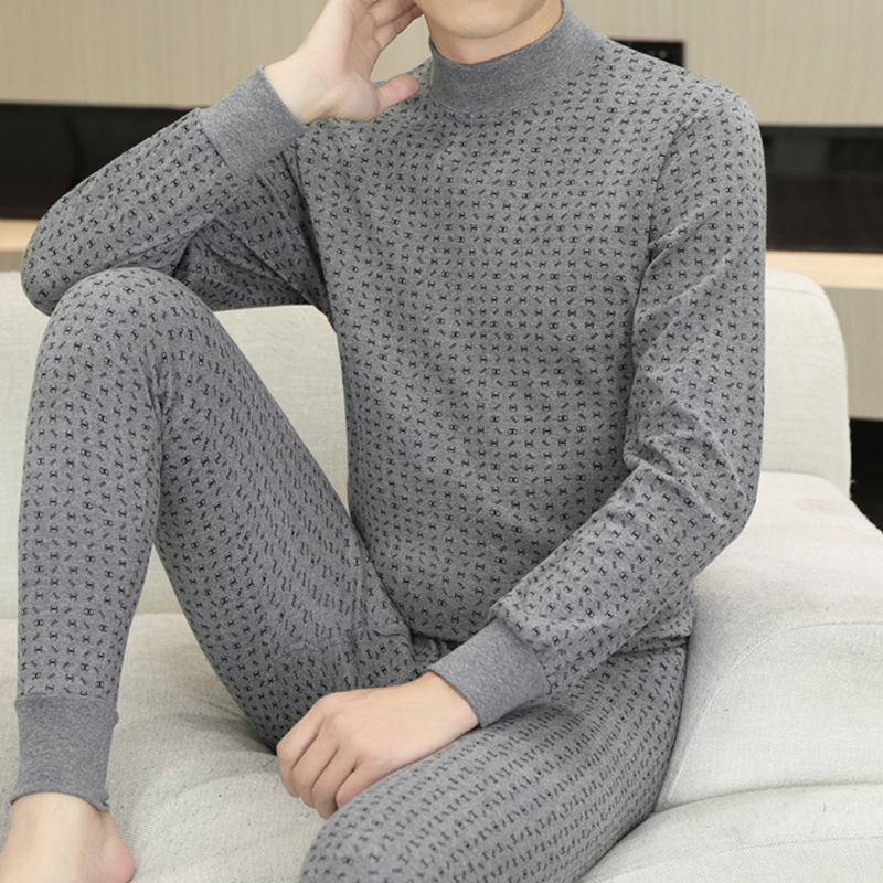 秋冬季男士纯棉保暖秋衣秋裤套装