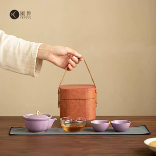 遇春小茶具套组 一壶二杯一公道 便携旅行茶具 家用可定制