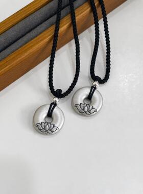 泰瑞银纯银新中式好运莲莲项链