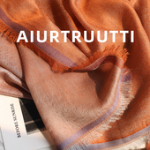 AiurtRuutti意式 纯羊绒围巾戒指绒外搭春夏防晒披肩 双层珠光奢宠