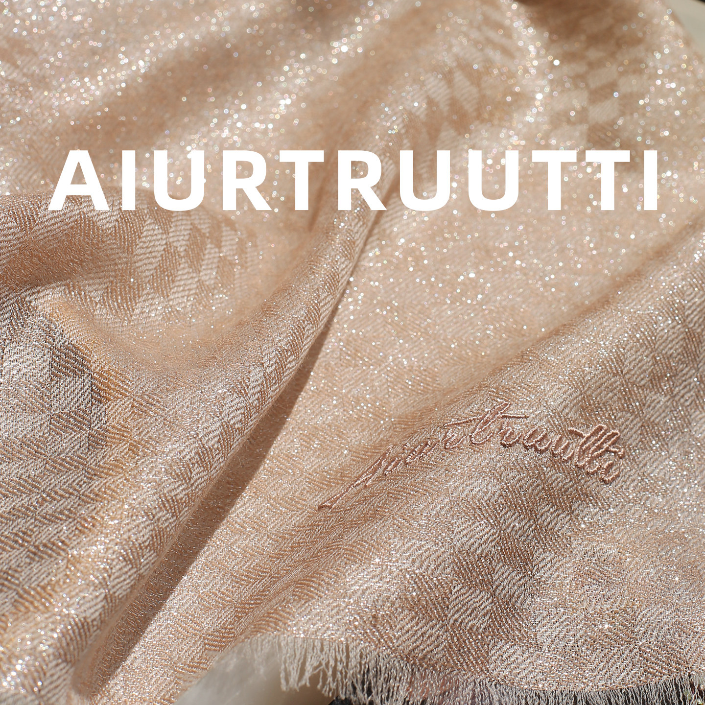 AiurtRuutti夏26新/火彩四射 辉煌高调流光溢彩羊绒围巾外搭披肩