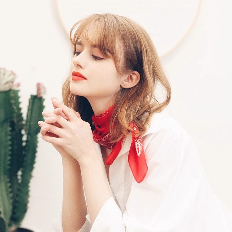 AiurtRuutti意式小丝巾Choker小方巾 春夏碎花丝巾薄款复古小领巾