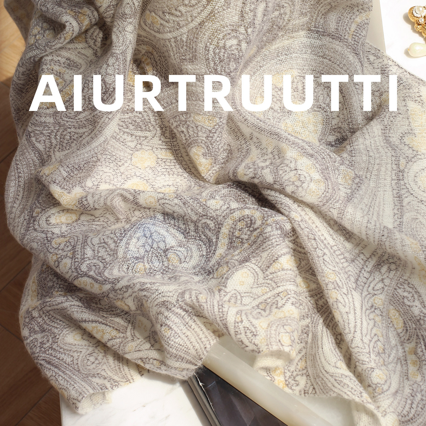 AiurtRuutti意式老钱风极繁富贵古典 纯羊绒围巾外搭春夏防晒披肩