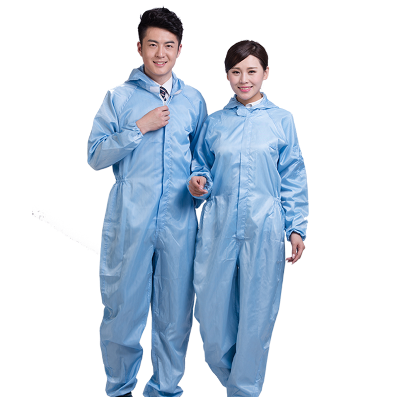长袖连体防静电工作服男防尘服连裤夏季喷漆车间防护服食品厂工装