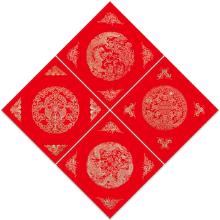 2026年新款万年红对联纸福字斗方门贴加厚春联纸批发半生半熟宣纸手写空白洒金龙凤呈祥烫金新年春节专用红纸