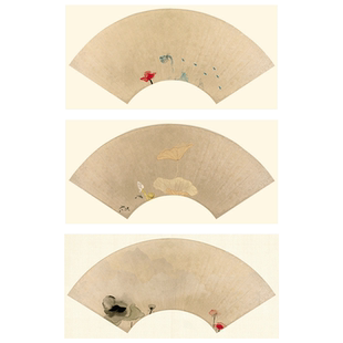 韵江南微喷蜡染宣纸仿古空白扇面半生半熟四尺四开毛笔软笔书法作品纸专用纸扇形小楷练习纸国展投稿参赛创意