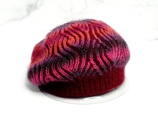 双色双面双元宝交叉小围巾/帽子材料包（非成品）