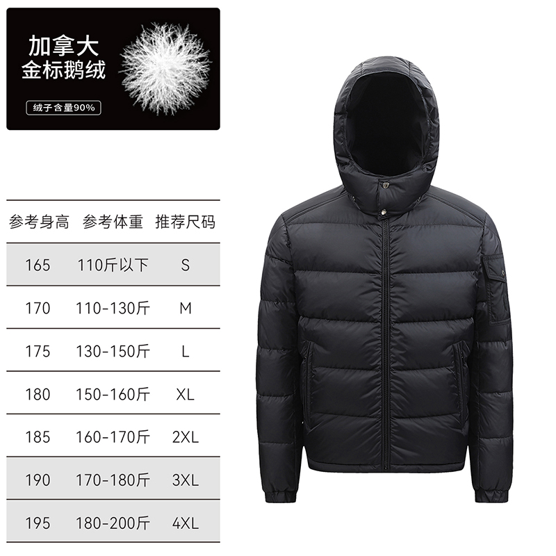 常规款蒙口羽皇可脱卸帽