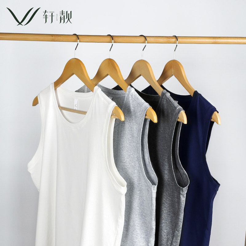 男士背心夏季纯棉薄款健身训练篮球服运动跑步纯色内搭家居服睡衣