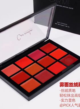 卡梅拉口红盘十二色雾面丝绒唇膏