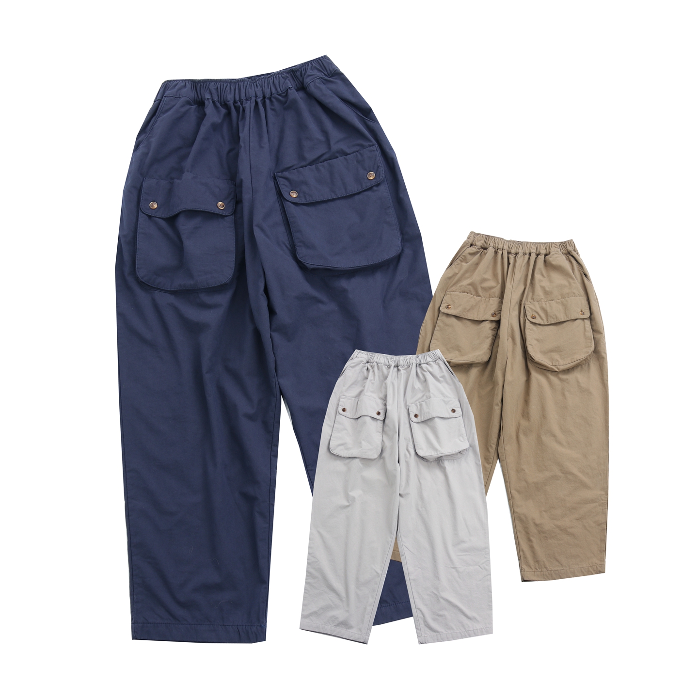 2025年秋新款日系复古文艺宽松休闲女装双层工装裤长裤大口袋韩版