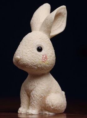 象牙果竖耳兔子手把件