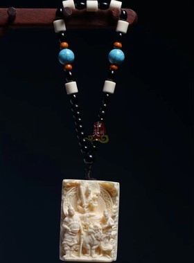 新款象牙果文殊菩萨观音吊坠本命佛车挂件生肖守护神男女工艺品