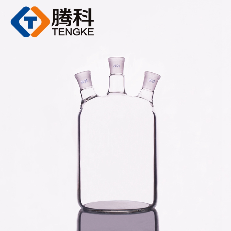 单层筒形平底烧瓶三口圆底烧瓶反应瓶磁力瓶实验室玻璃1000ml500