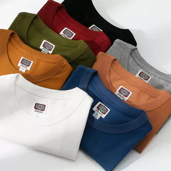 300g Heavyweight Summer Men's T-Shirt Short Sleeve 2026 New American Street Vintage Pure Cotton Solid Color Base Shirt