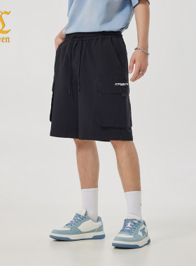 商场同款卡宾男装休闲短裤夏季宽松裤子字母刺绣Y3242128014