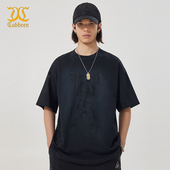 T恤男夏季 短袖 卡宾商场同款 像素风印花宽松潮牌 纯棉