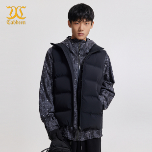 时尚 鸭绒羽绒马甲冬季 卡宾男装 百搭保暖立领黑色外套 商场同款