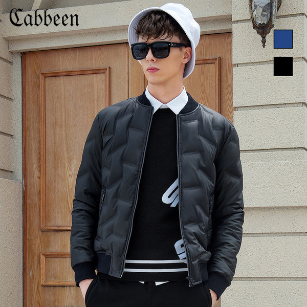 Cabbeen 卡宾 棒球领修身时尚 90%白鹅绒 男式羽绒夹克 天猫优惠券折后￥549包邮（￥699-150优惠券）2色可选