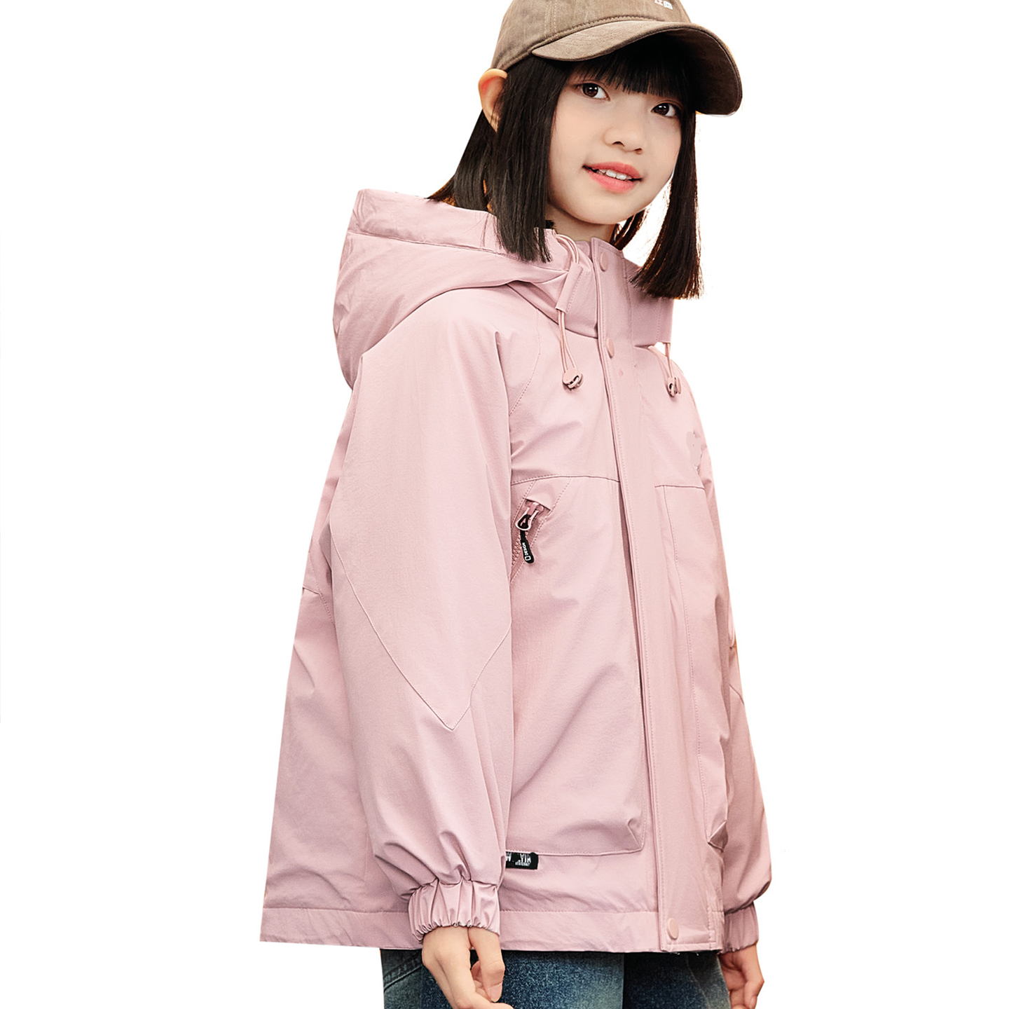 可脱卸款冲锋衣儿童羽绒服九成品